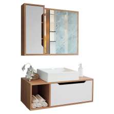 Conjunto 3 Peças Para Banheiro BN3600X44X45 Amendoa Branco Tecno Mobili