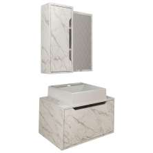 Conjunto 3 Peças Para Banheiro BN3630X46X48 Marmore Branco Tecno Mobili