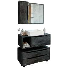 Conjunto 4 Peças Para Banheiro BN3600X43X44X45 Marmore Lunar Tecno Mobili
