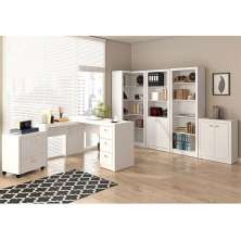 Conjunto Completo para Escritório 06 Peças Branco - Tecno Mobili