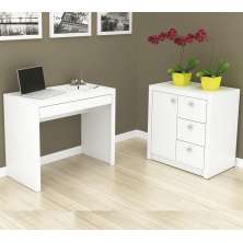Conjunto Escritório 02 Peças CJ11 Branco Tecno Mobili