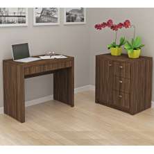Conjunto Escritório 02 Peças CJ11 Nogal Tecno Mobili