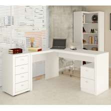 Conjunto Escritório Completo 03 Peças CJ14 Branco Tecno Mobili