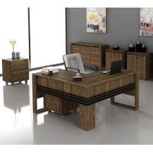 Conjunto Escritório Completo 06 Peças CJ24 Nogal Tecno Mobili