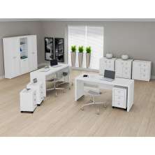 Conjunto Escritório Completo 11 Peças CJ8 Branco Tecno Mobili