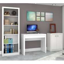 Conjunto Escritório Completo 3 Peças CJ16 Branco Tecno Mobili