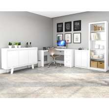 Conjunto Escritório Completo 4 Peças CJ1 Branco Tecno Mobili