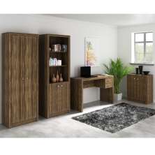Conjunto Escritório Completo 4 Peças CJ6 Nogal Tecno Mobili