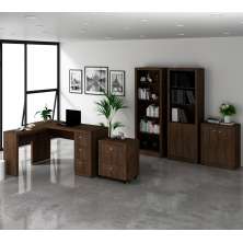 Conjunto Escritório Completo 5 Peças CJ2 Rustico Tecno Mobili
