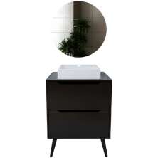 Conjunto Para Banheiro BN3600x39x40 Preto Metalizado Tecno Mobili