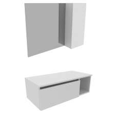 Conjunto Para Banheiro Gabinete E Espelheira BN3601x02 Branco Tecno Mobili