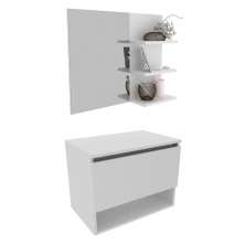 Conjunto Para Banheiro Gabinete E Espelheira BN3606x08 Branco Tecno Mobili