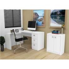 Conjunto para Home Office 02 Peças Branco - Tecno Mobili