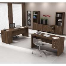 Conjunto para Home Office com 08 Peças Nogal - Tecno Mobili