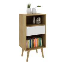 Estante Baixa Para Sala 01 Gaveta E1715 Natural Off White Tecno Mobili