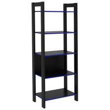 Estante Multiuso 5 Prateleiras ME4166 Preto Azul Tecno Mobili