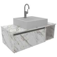 Gabinete Com Cuba Para Banheiro BN3600x01 Marmore Branco Tecno Mobili