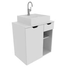 Gabinete Com Cuba Para Banheiro BN3600x05 Branco Tecno Mobili