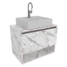 Gabinete Com Cuba Para Banheiro BN3600x06 Marmore Branco Tecno Mobili