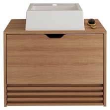 Gabinete Com Cuba Para Banheiro BN3630x13 Amendoa Tecno Mobili