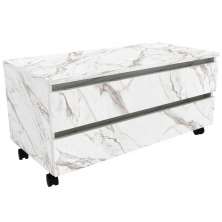 Gabinete Para Banheiro 2 Gavetas BN3603 Marmore Branco Tecno Mobili