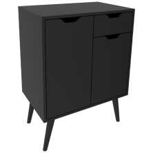 Gabinete Para Banheiro 2 Portas 1 Gaveta BN3637 Preto Tecno Mobili