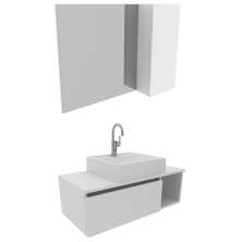 Gabinete Suspenso Com Cuba E Espelheira BN3600x01x02 Branco Tecno Mobili