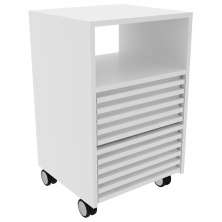 Gaveteiro com Rodizio e 2 Gavetas Ripado ME4175 Branco Tecno Mobili