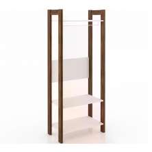Guarda Roupa Modulado Closet AZ1029 Branco Nogal Tecno Mobili