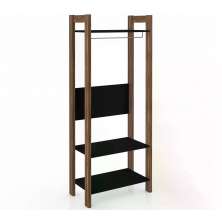 Guarda Roupa Modulado Closet AZ1029 Preto Nogal Tecno Mobili