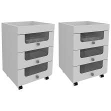 Kit 02 Carrinhos Organizador De Maquiagem PE2013 Branco Tecno Mobili