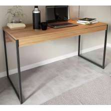 Mesa Escrivaninha 1 Gaveta Pes Tubular ME4156 Amendoa Preto Tecno Mobili