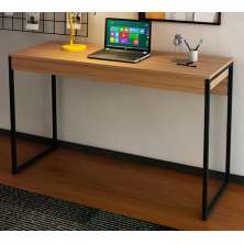 Mesa Escrivaninha Pes Tubular ME4160 Amendoa Preto Tecno Mobili