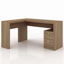 Mesa Para Escritório 2 Gavetas ME4129 Amêndoa - Tecno Mobili
