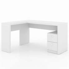 Mesa Para Escritório 2 Gavetas ME4129 Branco - Tecno Mobili