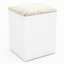 Puff Baú PU2050 Branco/Floral Pérola - Tecno Mobili