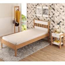 Quarto Solteiro 3 Peças CM8006 AZ1016 AZ1019 QT4 Amendoa Branco Tecno Mobili