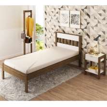 Quarto Solteiro 3 Peças CM8006 AZ1016 AZ1019 QT4 Nogal Branco Tecno Mobili