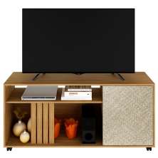 Rack 1 Porta Para Tv 42 Polegadas 136cm R1481 Natural Palha Tecno Mobili