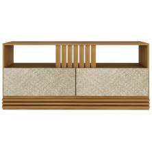 Rack 2 Gavetas Para Tv 42 Polegadas R1479 Natural Palha Tecno Mobili