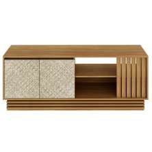 Rack 2 Portas Para Tv 64 Polegadas R1480 Natural Palha Tecno Mobili