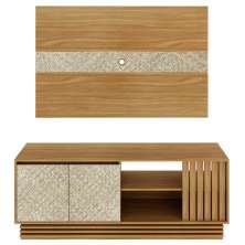 Rack E Painel Para Tv 42 Polegadas PA2913xR1480 Natural Palha Tecno Mobili