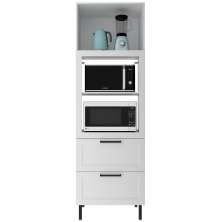Torre Quente 1 Porta 2 Gavetas 222x70 cm MDF CZ3306 Branco Tecno Mobili