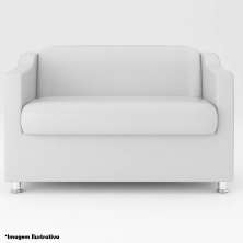 Namoradeira para Sala 2 Lugares Luiza Sintético Branco