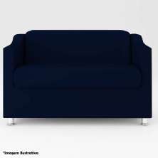 Namoradeira para Sala 2 Lugares Luiza Suede Azul Marinho