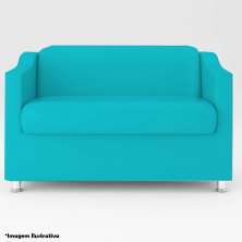 Namoradeira para Sala 2 Lugares Luiza Suede Azul Turquesa