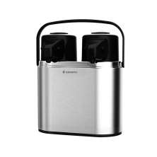 Garrafa Térmica Dupla Basic Prata e Preta 1,6L