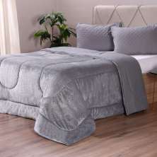 Coberdrom Duetto Plush Queen Malha 100% Algodão 220x240cm Zinco