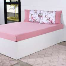 Jogo de Cama Casal 3 Pçs Malha Premium 145g/m² 100% Algodão 138x188x30cm Fiori