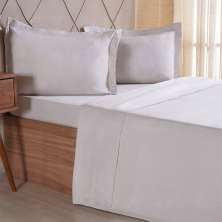 Jogo de Cama Queen 4 Pçs lIne Stile 100% Poliéster 158x198x35cm Biscuit